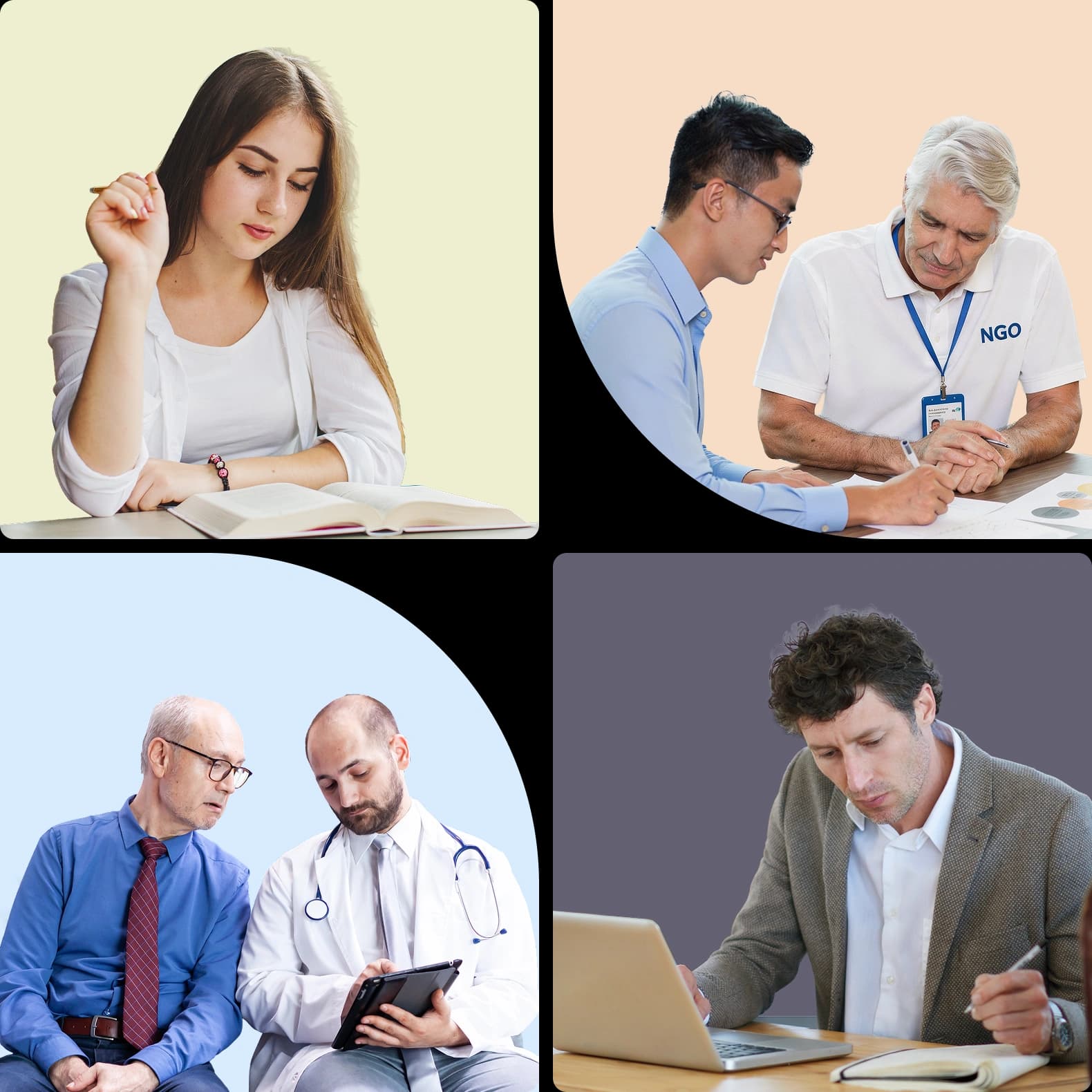 Non-profit professionals working together