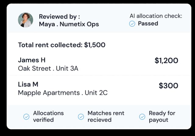 Rent mapped to owners accurately