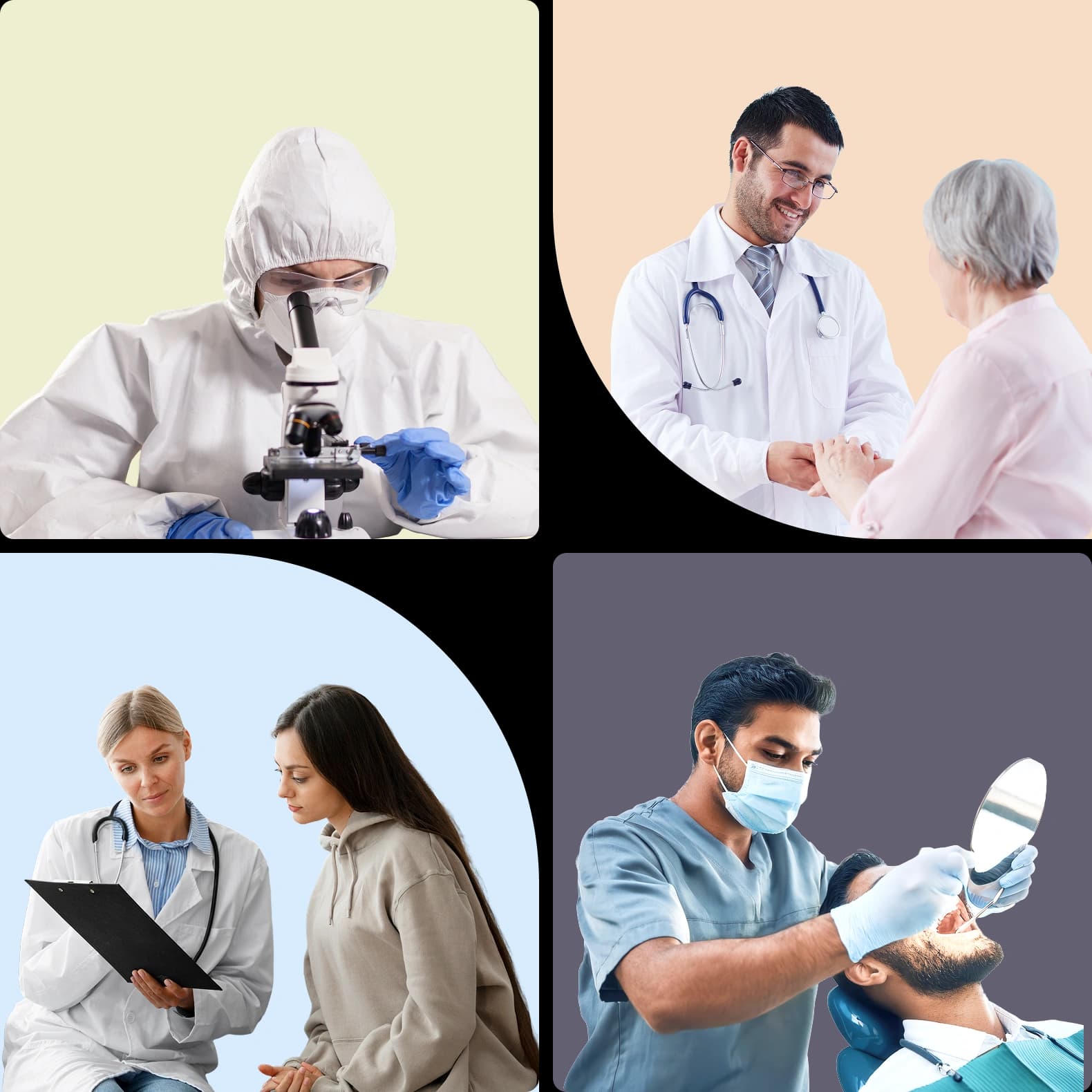 Healthcare professionals working illustration
