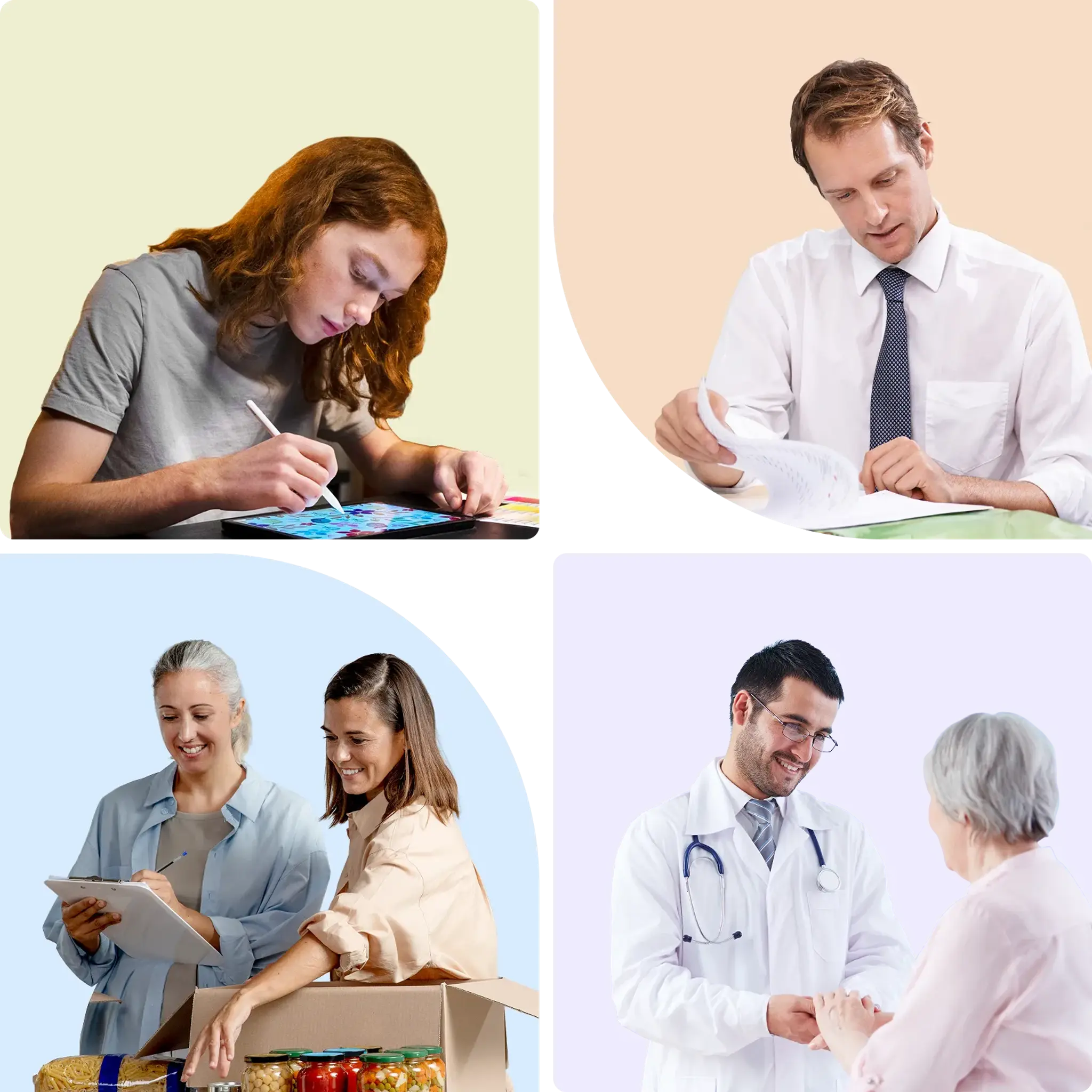 Service firm professionals and industry support illustration