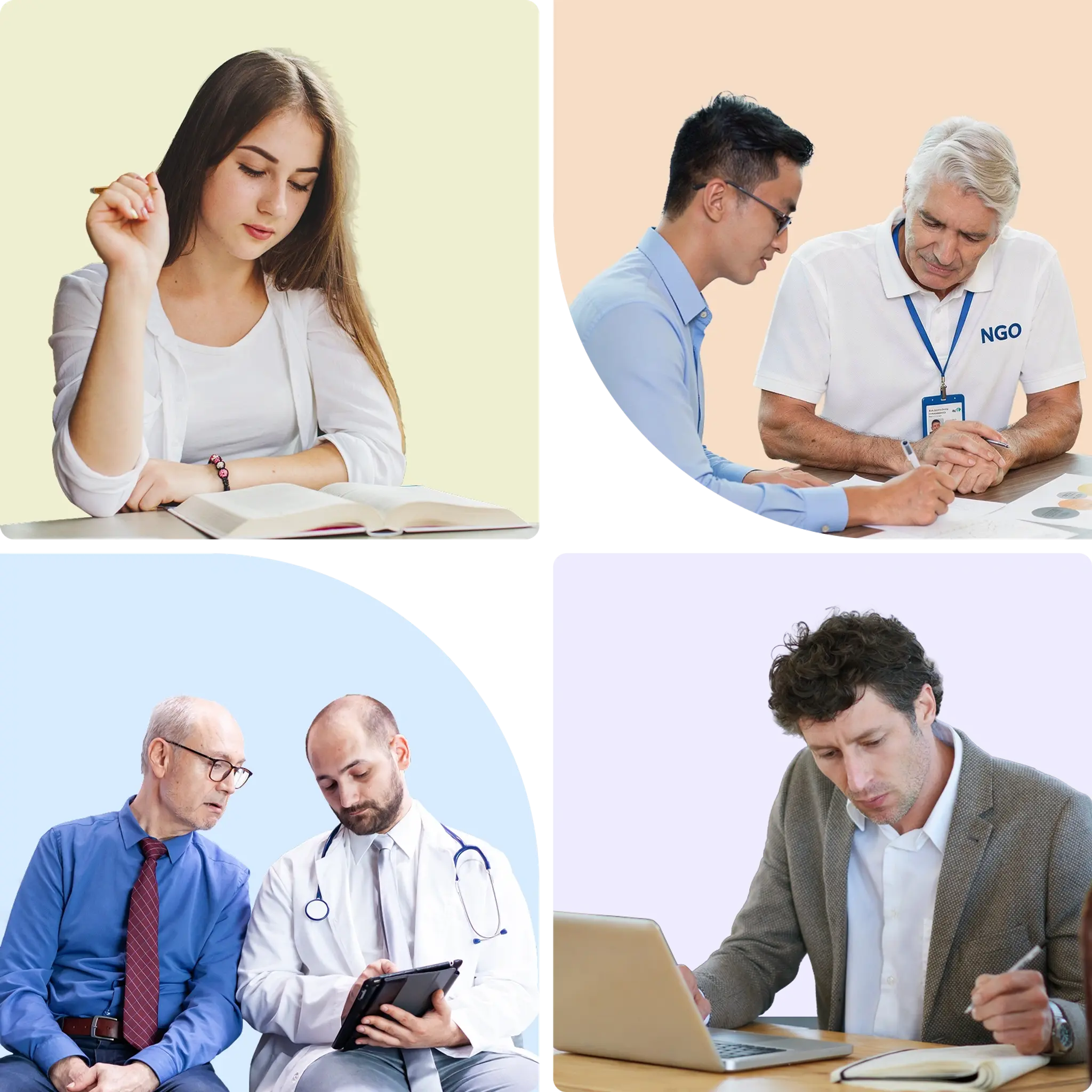 Non-profit professionals working together