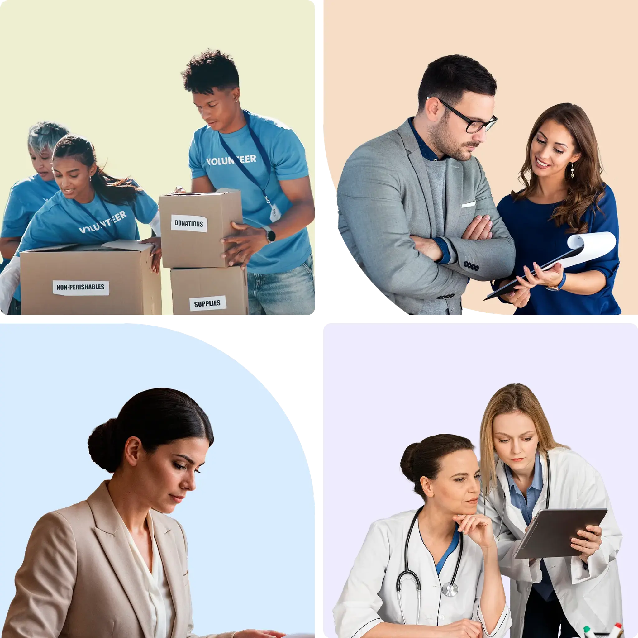 Payroll teams and service firm support illustration