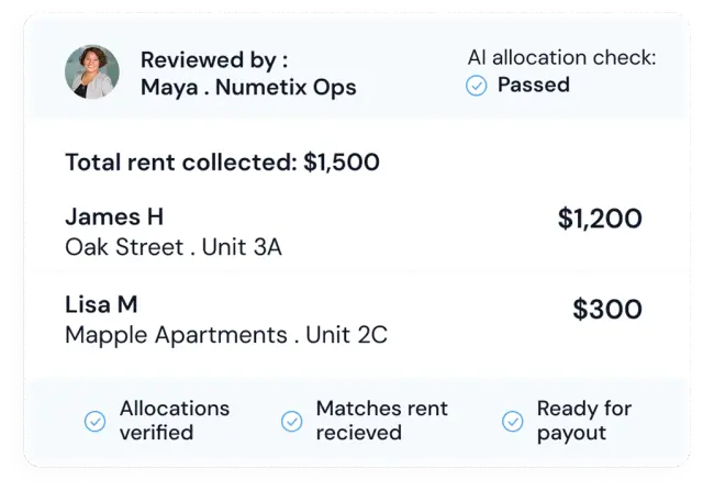 Rent mapped to owners accurately