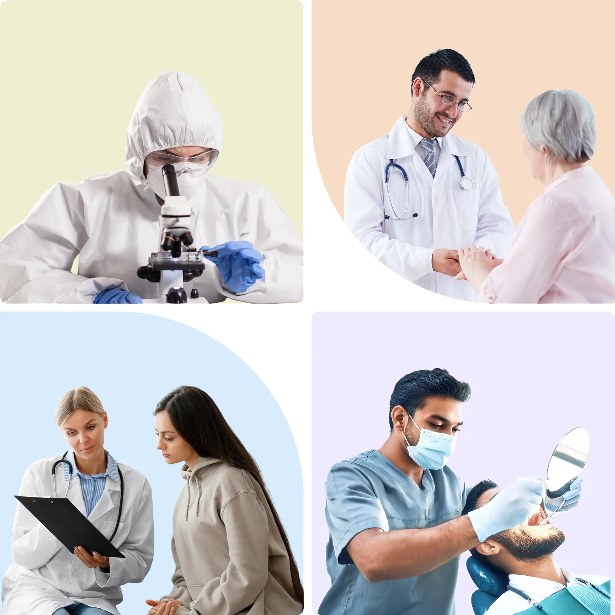 Healthcare professionals working illustration