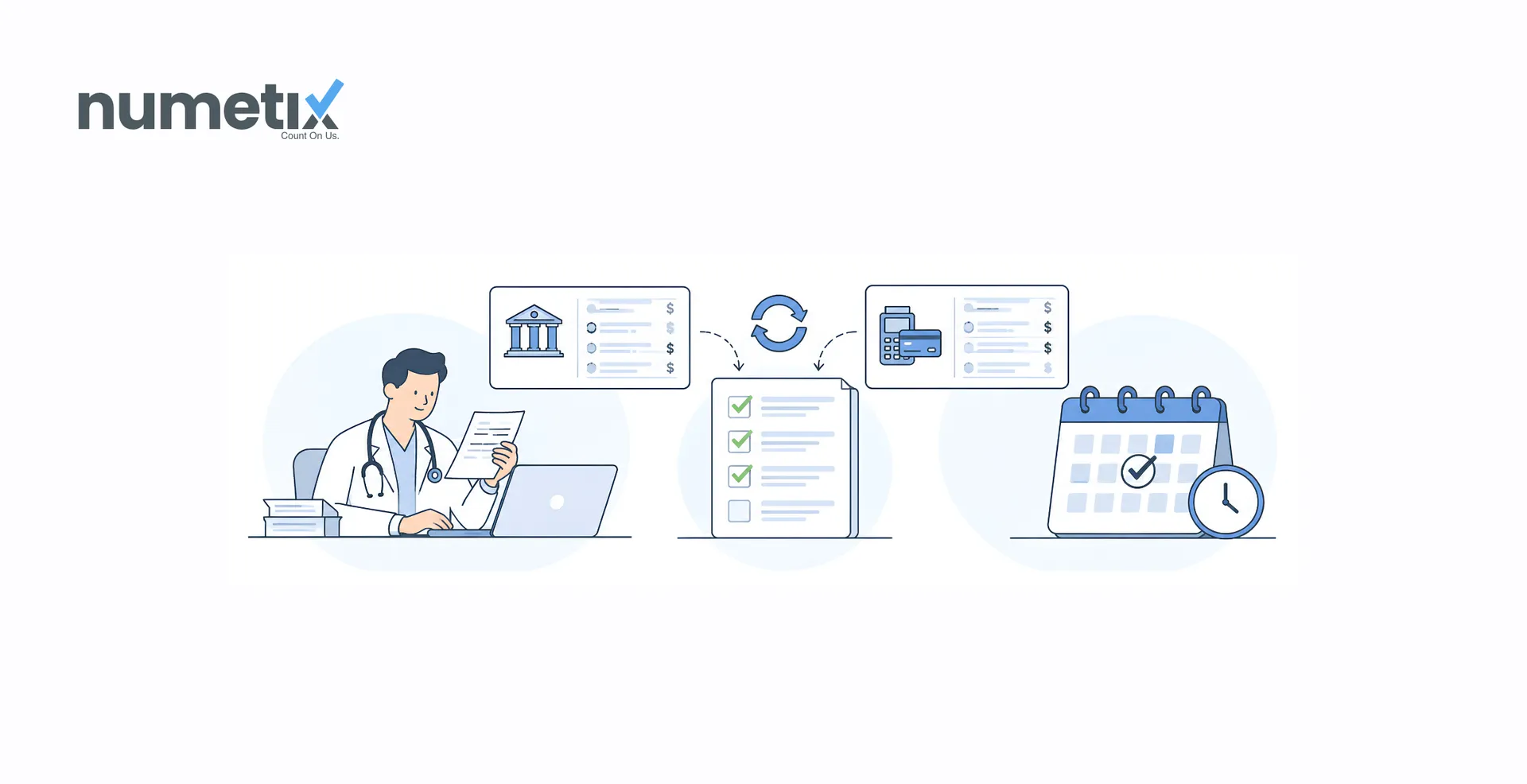 How often should a medical practice reconcile its bank and merchant accounts?