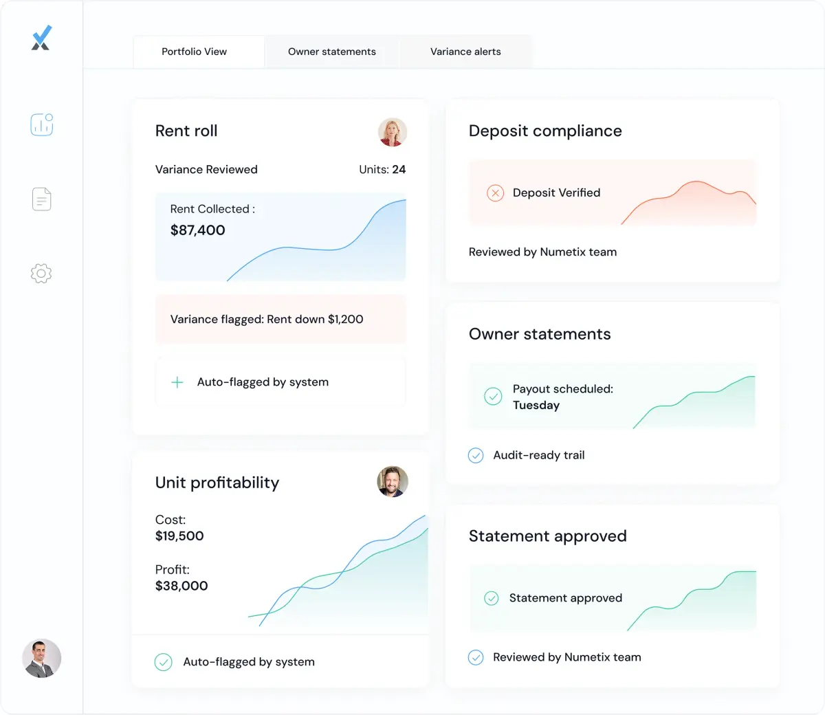 Team reviewing financial reports
